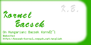 kornel bacsek business card